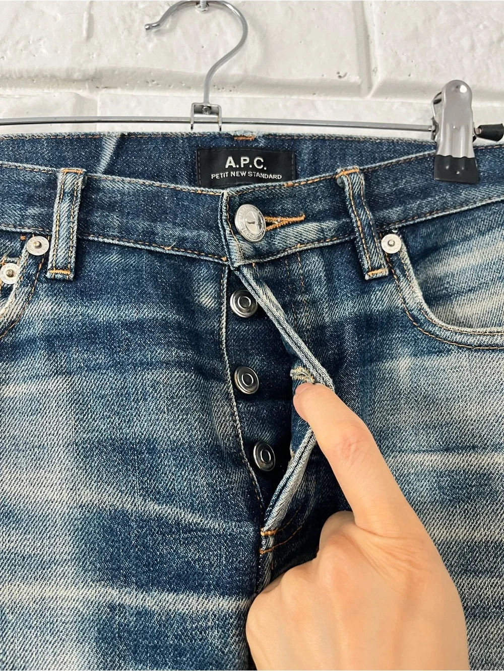 A.P.C. Petite New Standard Raw Selvedge Denim in Blue Size 30